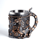 Кружка Дракон Техно 430 мл черненое серебро и бронза