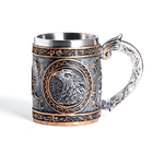 Кружка Орел барельеф 430 мл черненое серебро и бронза