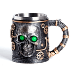 Кружка Терминатор 430 мл глаза светятся черненое серебро и бронза