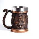 Кружка пивная Один и Тор 600 мл под дерево и бронзу