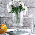 Ваза на ножке Фрея 23 см грация прозрачная