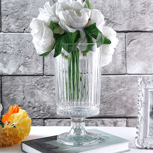 Ваза на ножке Фрея 23 см грация прозрачная