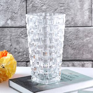 Ваза Квадро 20 см рельефная прозрачная