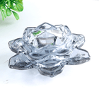 Подсвечник Лотос 12 см 12 лепестков дымчатый прозрачный