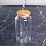 Стакан Бутылка 550 мл с крышкой и трубочкой прозрачный