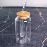 Стакан Бутылка 600 мл с крышкой и трубочкой прозрачный