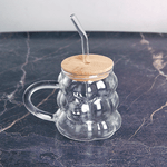 Кружка Малина 350 мл с крышкой и трубочкой прозрачная