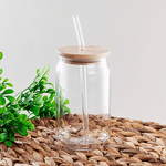 Стакан с трубочкой 500 мл бамбуковая крышка