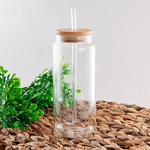 Стакан с трубочкой 600 мл бамбуковая крышка