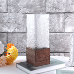 Ваза Герда Квадро 25 см прозрачная на деревянном основании Премиум