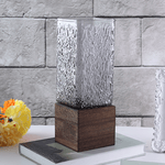 Ваза Герда Квадро 25 см дымчатая на деревянном основании Премиум