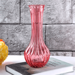 Ваза Кэтери 23 см рельефная красная прозрачная