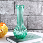 Ваза Кэтери 23 см рельефная малахитовая прозрачная