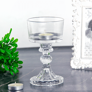 Подсвечник Мирра 15 см вивьен рельефный прозрачный