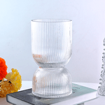 Ваза Песочные часы 20 см рельефная прозрачная