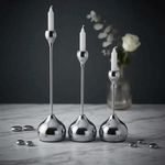 Подсвечники 3 шт Элегия 27,22,18 см серебро