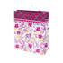 Пакет подарочный 18х21х8 см Орнамент цветочный огурец бело-фиолетовый
