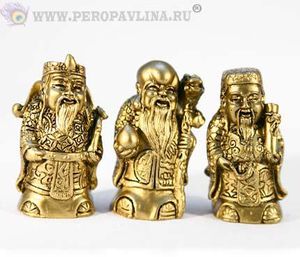 Набор 3 шт Фу-Лу-Шу 9*5*3см брон полист/384шт
