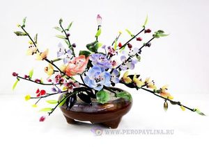 Дерево Цветы 19*30*19см стекло/12шт