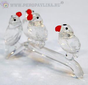 Попугаи+Ветка 9*5,5*4,5см хрусталь/120