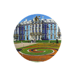 Магнит круглый Пушкин Екатерининский дворец Главный вход 7 см цветная фотопечать