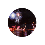 Магнит круглый Развод Дворцового моста 7 см цветная фотопечать