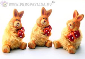 Кролик+кубики-р6шт 19*10,5*13см керам+ткан+пух/16