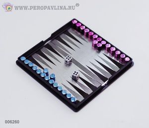 Нарды магнитные мини 11,5*2*14см мет+пласт/120шт