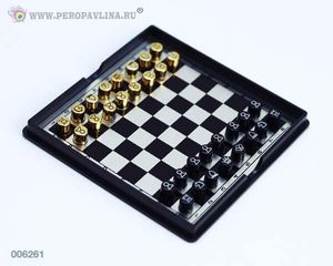 Шахматы магнитные мини 11,5*2*14см мет+пласт/120шт