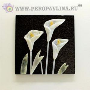 Картина 40*40*2см Калла нефрит бел рам/10