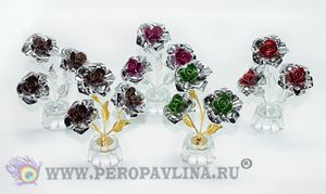 Цветок Роза 3шт 10*12*4см цы асс мет+пласт/180