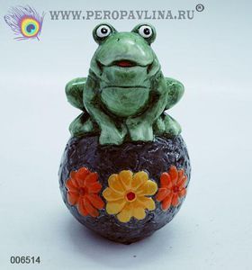Лягушка на шаре сидит 23,5*14*14см керамика/16