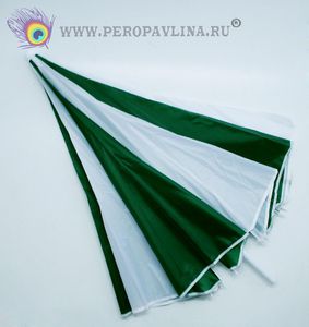Зонт пляжный д143*в180см Зелен_бел ткань+мет/30шт