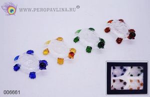 Черепашки н-р4шт 20,5*16*4см цв асс хрусталь/48