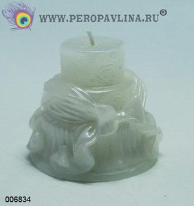 Свеча Торт Свадебный 6,5см белая воск/125шт