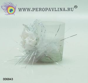 Свеча в подсвечнике 7 см молочно-белая