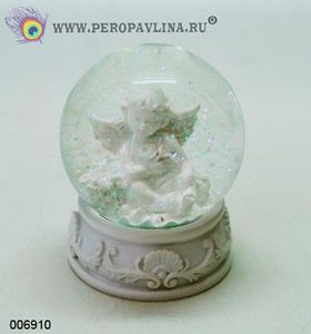 Шар Ангелочек10см бел полист+жидк/48шт