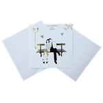 Приглашение на свадьбу с конвертом 15х15 см Пара на скамейке белое