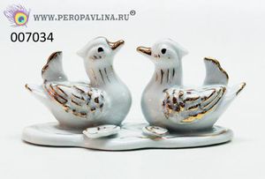 2 Уточки-Мандаринки 11*6см бел_золот_ фарфор/180шт