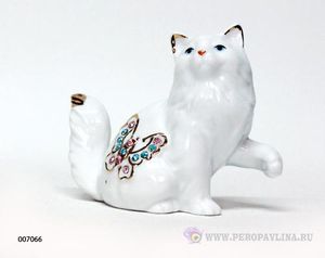 Кошечка Бабочка 9см белая