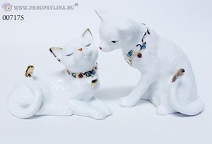 Кошечки пара Свидан 15*10см бел зол фар_страз/48нб