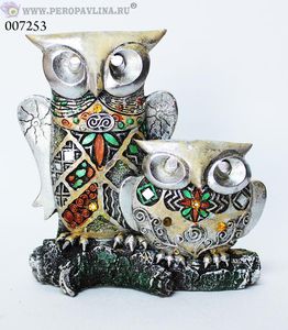 Совы пара Этника 16*15см полист/36шт