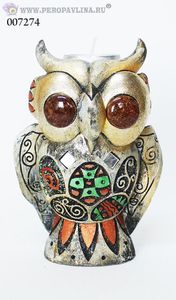 Подсвечник Сова Этника 10*14,5см полист/48шт