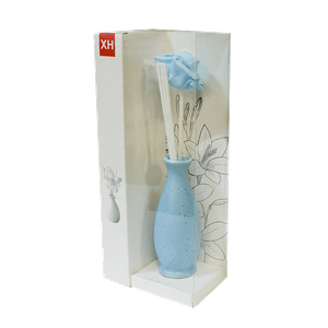 Ароматизатор Роза в вазе с аромамаслом Лилия 21 см голубой