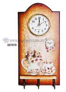 Вешалка для полотенца+Часы Кулинар 11,5*24см асс
