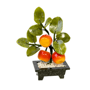 Дерево Яблоко 3 плода 13х16 см нефрит