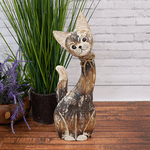 Кошка с бантиком Лада 40 см полосатая коричневая с серым