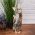 Кошка с бантиком Лада 40 см полосатая коричневая с серым