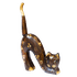 Кошка Хвост трубой 33 см роспись цветами коричневая албезия