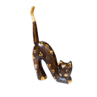 Кошка Хвост трубой 28 см роспись цветами коричневая албезия
